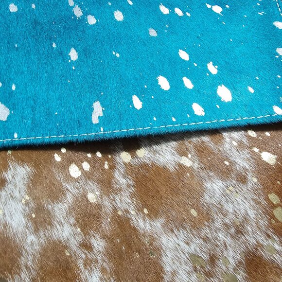 American Darling Cowhide Leather Clutch Purse Western Gold Metallic Accent - Picture 9 of 12